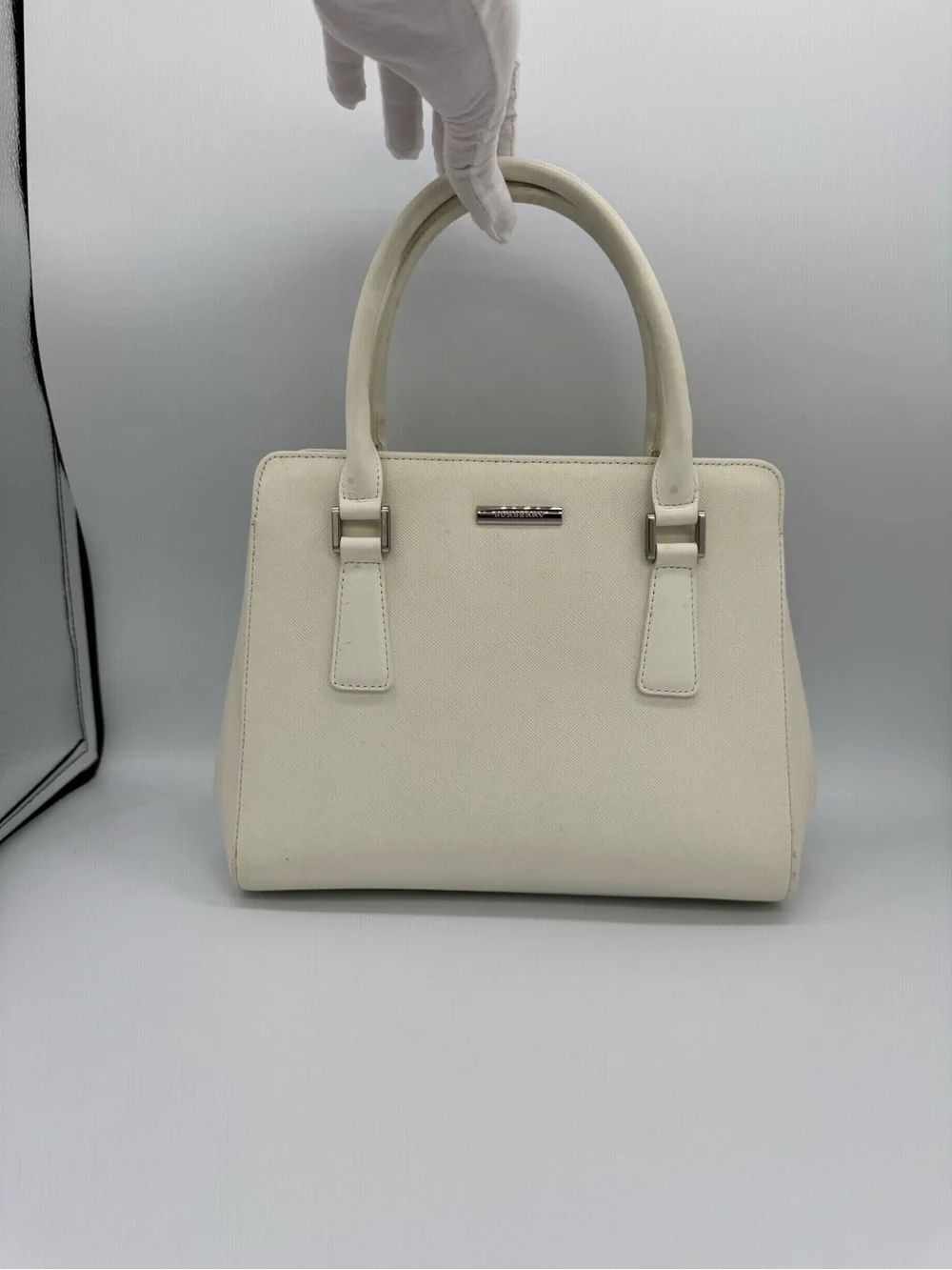 Burberry white satchel early 2000’s‎ purse